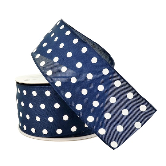 12 Pack: 1.5" x 3yd. Sheer Wired Polka Dot Ribbon by Celebrate It